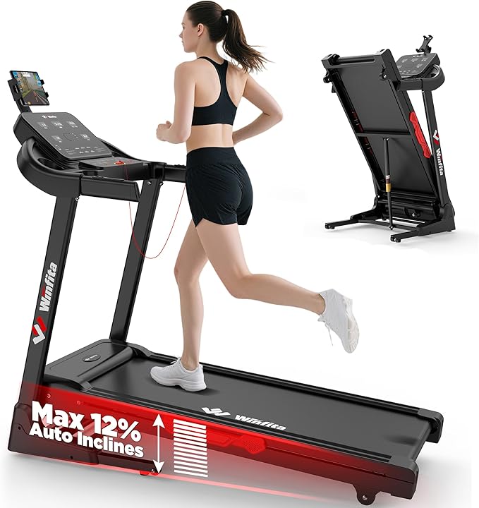 3.5HP Folding Treadmills for Home with Incline Optional, 300 lbs Capacity, 8.0MPH Speed, 17'' Wide Belt, App, Bluetooth Connection, 64 Programs, USB Charging Port, BMI Detector for Home Use-StrideForce Fitness