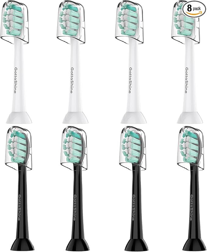 Replacement Toothbrush Heads for Philips Sonicare Click-on Electric Brushhead Blackwhite 8 Pack