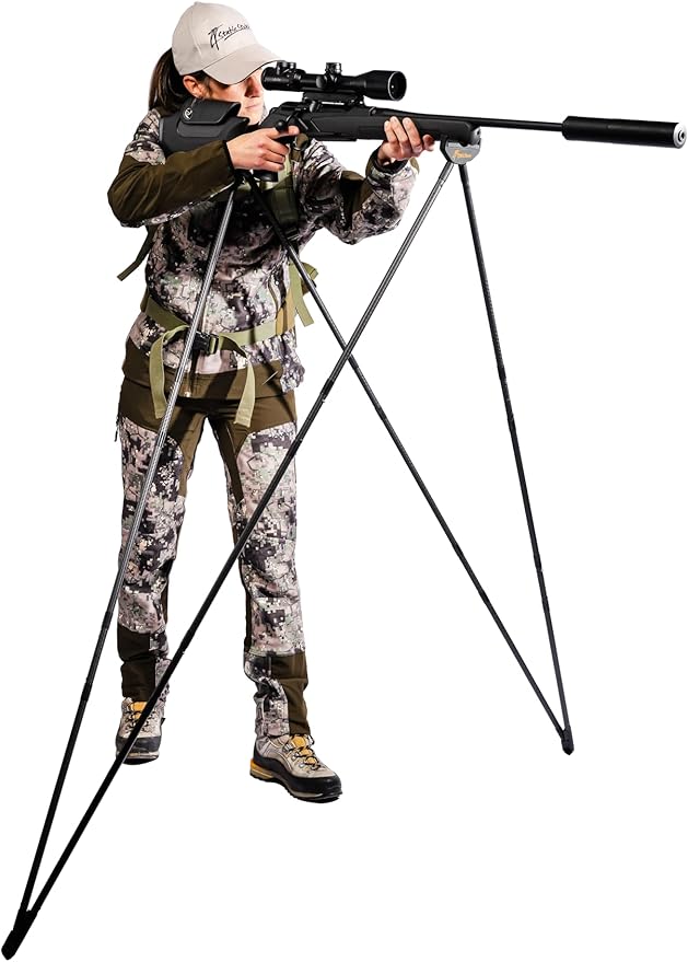 4 Stable Sticks® Essential 4 Points Bipod Shooting Sticks - Lightweight Aluminium, Extrem Stability for Hunting and Shooting, Foldable and transportable-StrideForce Fitness