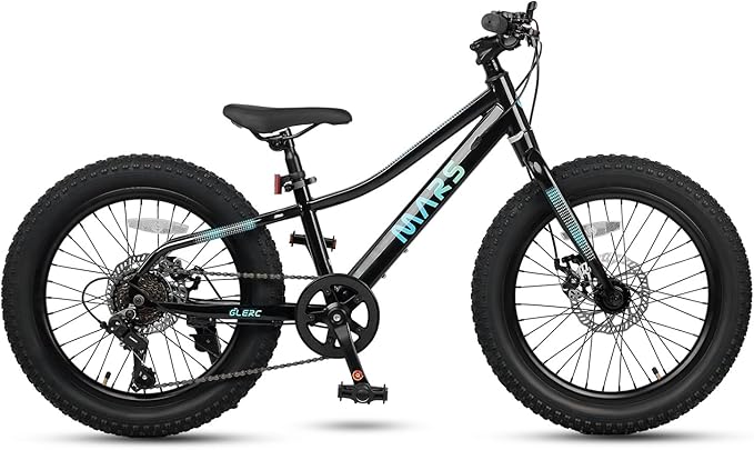 Glerc Mars Kids Mountain Bike, 20 24 Inch Fat Tire Bike for Teen Ages 6-14 Year Old, Bicycle with 2.8-Inch Wide Tires and 6 Speed Drivetrain, Multiple Colors-StrideForce Fitness