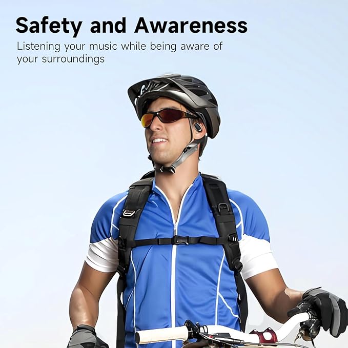 IFECCO Open Ear Headphones Bluetooth 5.4 - Wireless Open Ear Earbuds with Ddigital Display Charging Case,48H Playtime Premium Sound Sport Conduction Headphones for Running, Cycling Driving-StrideForce Fitness