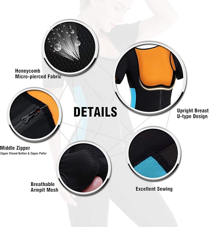 NonEcho Women Sauna Body Shaper Sweat Suit Sleeve Spa Cami Hot Neoprene Slimming Workout Vest Waist Trainer Top-StrideForce Fitness