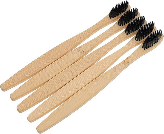 10Pcs Natural Toothbrushes for Adults Flexible Soft Bristles Ergonomic Handle Biodegradable Oral Care for Home Use