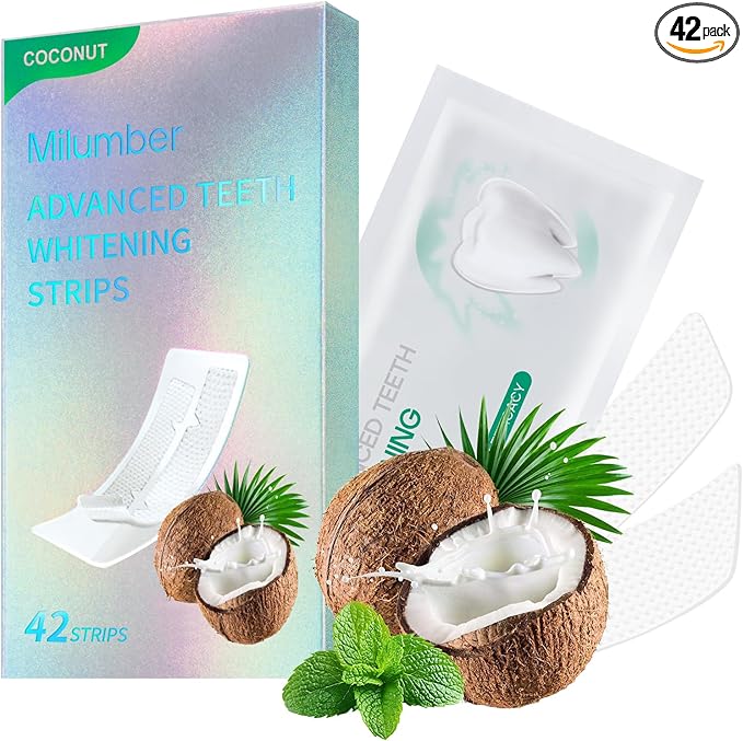 Teeth Whitening Strips for Sensitive, Whitener Safe Whitestrip, Deep Stains Removal Tooth Whitening, Enamel Safe Non-Slip Dry Strip Technology for Whiter Teeth