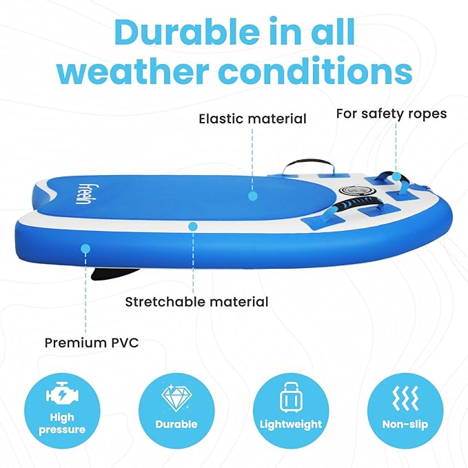 Freein Body Board Inflatable, Surfboards BodyBoards for Beach River, Foldable Design for Easy Storage and Transport Anywhere-StrideForce Fitness
