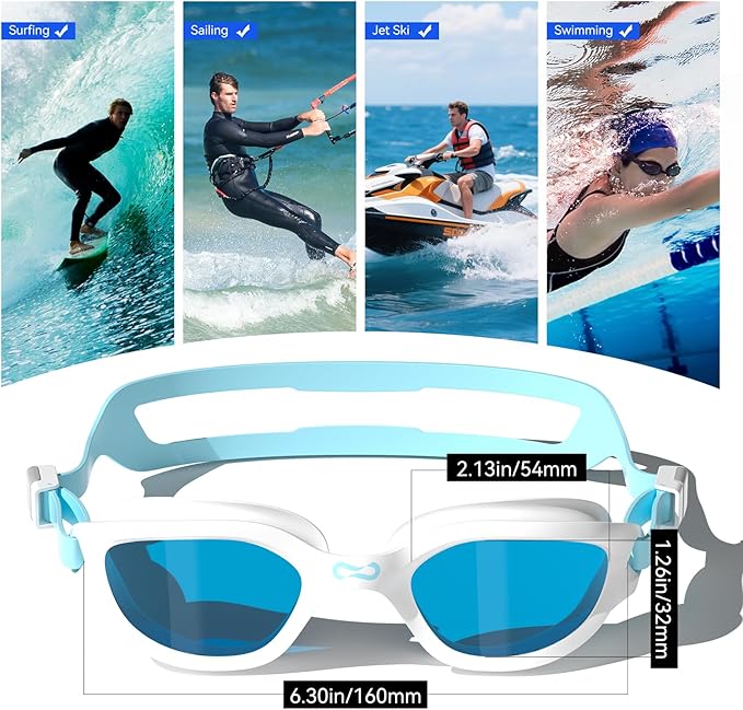 COPOZZ Swim Goggles Adult Women, Swimming Goggles for Women & Men, Anti-Fog No Leaking UV Protection for Adult-StrideForce Fitness