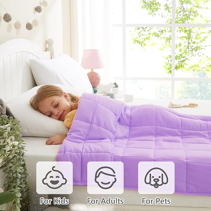 L'AGRATY Weighted Blanket - 40"x60" 10lbs Breathable Weighted Blanket Microfiber Material with Glass Beads-StrideForce Fitness