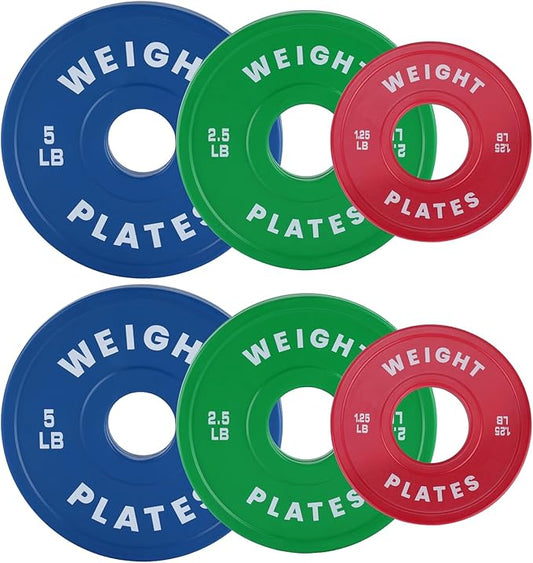 2 In Change Plates 1.25LB 2.5LB 5LB 10LB Fractional Weight Plates,Bumper Plates for Weight Lifting,Strength Training Gym Home,Rubber Coating-StrideForce Fitness