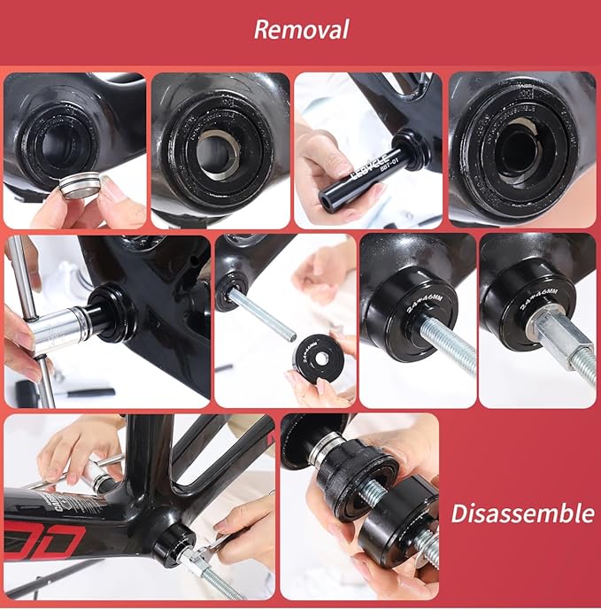 Bicycle Bearing Press Removal Tool，Bicycle Bearing Puller Install Tool, Bike Bottom Bracket Removal Tool Kit, Bicycle Bearing Press Kit BB73 BB86 BB30 BB91 BB92 PF30, MTB Road Bicycle Repair Tools-StrideForce Fitness