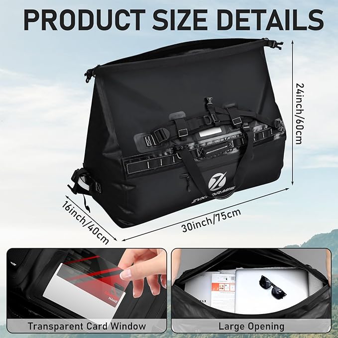 Waterproof Duffel Bag, Large Waterproof Duffel Backpack for Beach Vacation, Marine Dry Bags for Adventures, Heavy Duty Duffle Bag for Kayaking Boating Hiking Camping, 65L/110L/160L Sizes-StrideForce Fitness