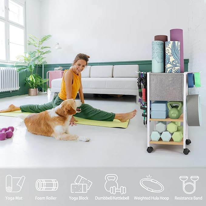 Weight Rack Dumbbell Rack Garage Storage Organization Garage Shelving Yoga Mat Storage Rack Home Gym Equipment Workout Equipment Storage Organizer Yoga Mat Holder Gym Essentials Women Men Fitness-StrideForce Fitness