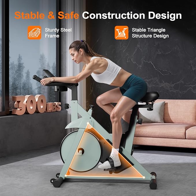 Stationary Bike, Spin Bike with 32 Levels of Adjustable Magnetic, Exercise Bike for Home with Exclusive App, Low Noise Indoor Bike, Cycling Bike with Comfortable Seat Cushion-StrideForce Fitness