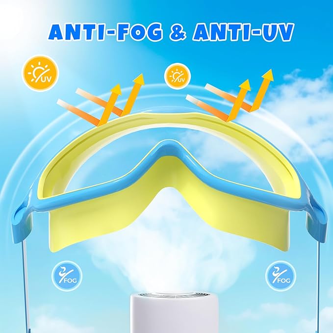 Swim Goggles for Kids 3-15 with Earplugs Large Frame Anti-Fog/UV Swimming Goggles for Boys Girls Toddler 2PCS-StrideForce Fitness