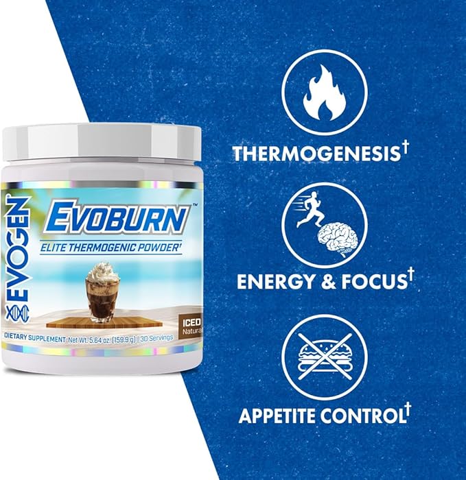 Evogen Evoburn - Thermogenic Fat Burner for Men & Women | Energy, Focus, & Appetite Control | Advanced Metabolism Booster Fat Burner Formula with MitoBurn & Caffeine | Iced Mocha Coffee | 30 Servings-StrideForce Fitness