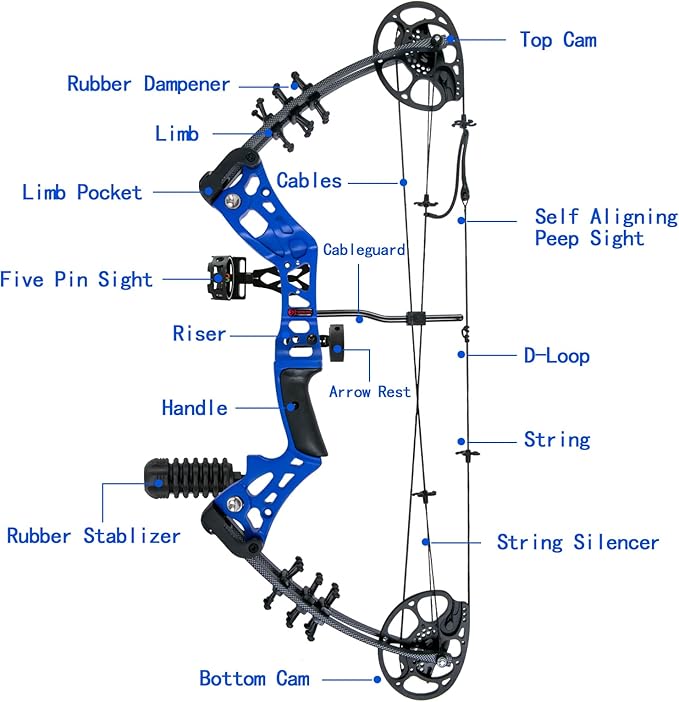 Youth Compound Bow Set 15-45 Lbs for Teens and Beginner, Package with Archery Hunting Equipment, Max Speed 260fps, Adjustable, Right Hand-StrideForce Fitness