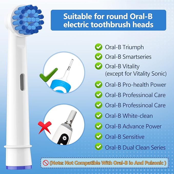 THISONG Sensitive Replacement Brush Heads for Braun Electric Toothbrush, Soft Bristles Provide A Comfortable and Gentle Brushing Experience for Sensitive Gums, Pack of 8