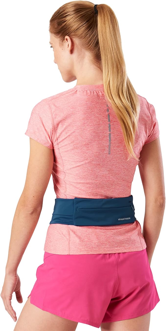 Nathan Running Belt Adjustable Fit Zipster, Zippered, Weather-Resistant Pocket & Two Quick-Stash Pockets for Running Gear, Running Fanny Pack, Walking, Hiking, Gym-StrideForce Fitness