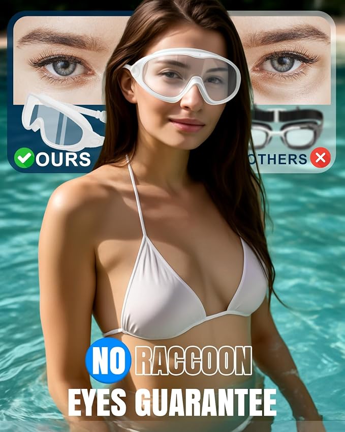 Rantizon Swim Goggles 2 Pack, Wide View Anti Fog&UV Swimming Goggles for Audlt, No Leaking Swim Glasses for Men Women Kids-StrideForce Fitness