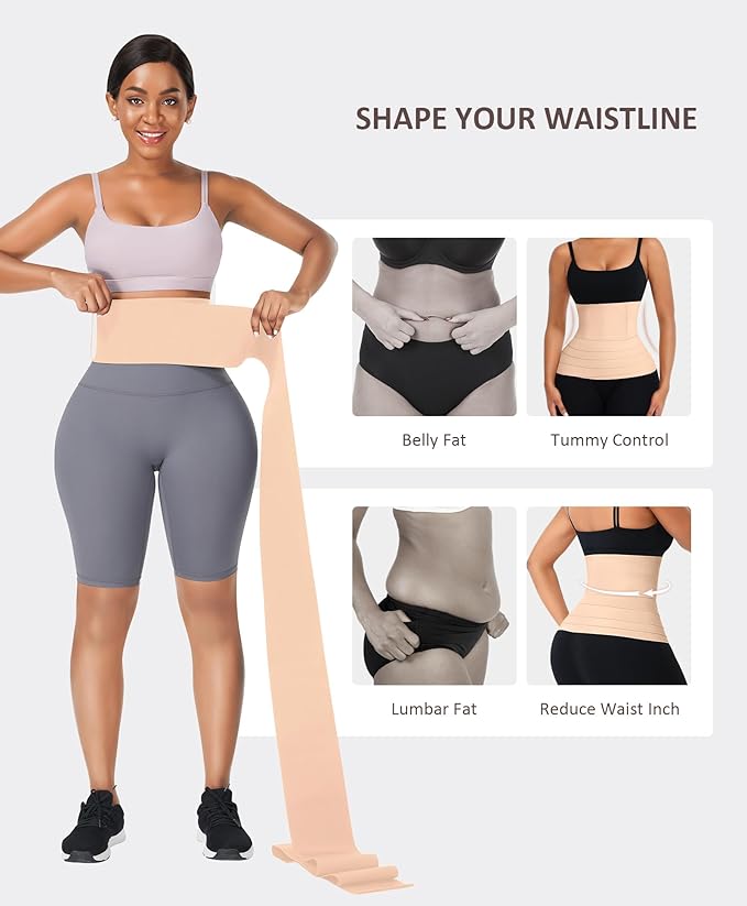 FeelinGirl Waist Trainer for Women Trimmer Belt Waist Cincher Tummy Wrap Plus Size Snatch Me Up Bandage Body Shaper-StrideForce Fitness