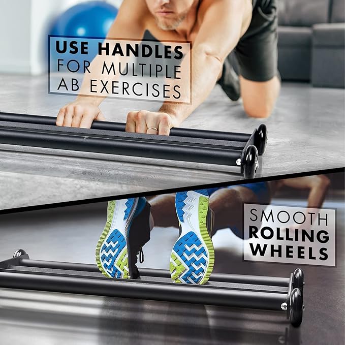 Yes4All Glute Ham Glider, Exercise Wheels for Home Gym Fitness, Glute Hamstring, Booty Building-StrideForce Fitness