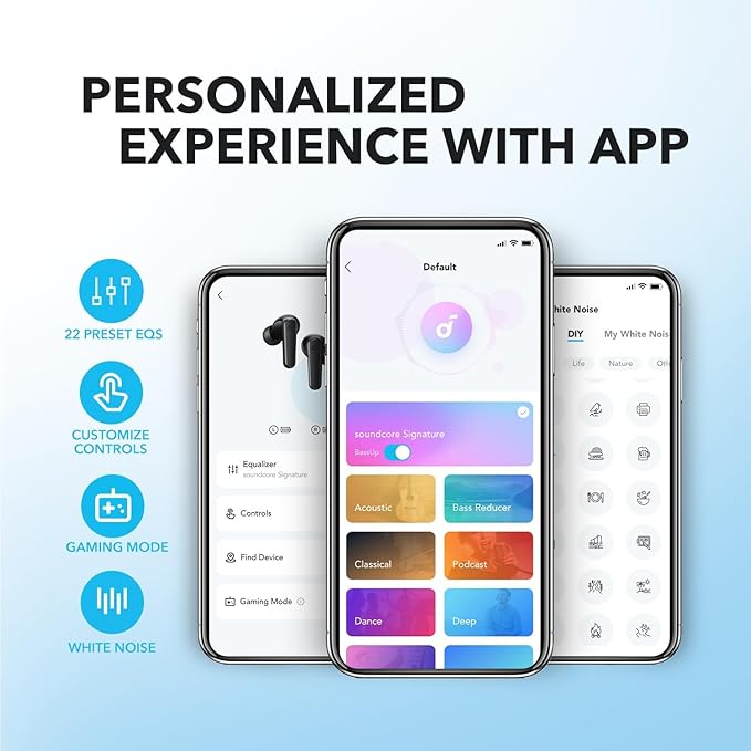 Soundcore by Anker P20i True Wireless Earbuds, 10mm Drivers with Big Bass, Bluetooth 5.3, 30H Long Playtime, Water-Resistant, 2 Mics for AI Clear Calls, 22 Preset EQs, Customization (Blue)-StrideForce Fitness