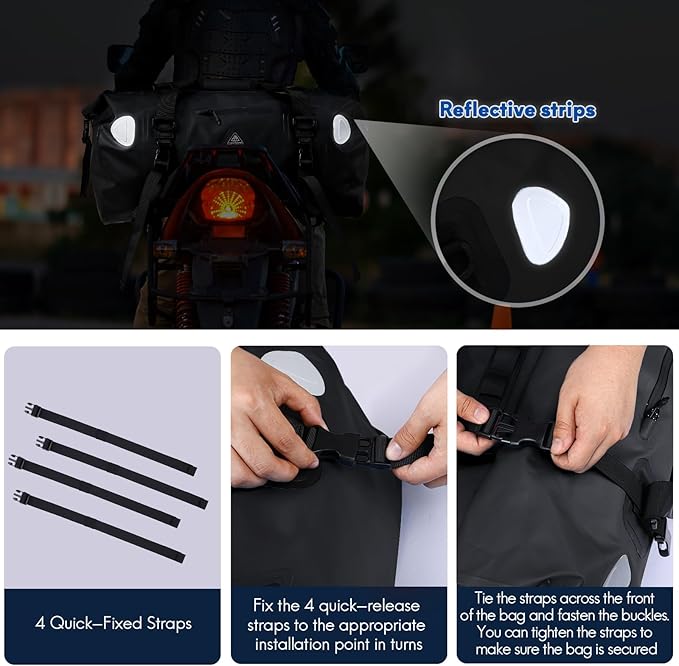 Haimont Waterproof Duffel Bag Roll-top Dry Duffel Bag with Quick-fixed Straps for Motorcycling, Rafting, Boating, SUP, Kayaking, Travel, 50L/70L-StrideForce Fitness