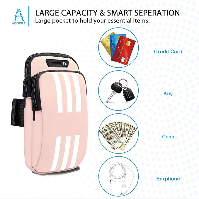 Running Armband, Cell Phone Purse Small Crossbody Bags for Women Men Kids Pouch for iPhone 15/14/13 pro/Plus/xs/xr/xs max, Galaxy S22 Ultra and More-StrideForce Fitness