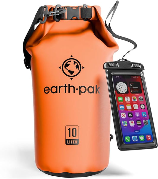 Earth Pak Waterproof Dry Bag - Roll Top Waterproof Backpack Sack Keeps Gear Dry for Kayak with Waterproof Phone Case-StrideForce Fitness
