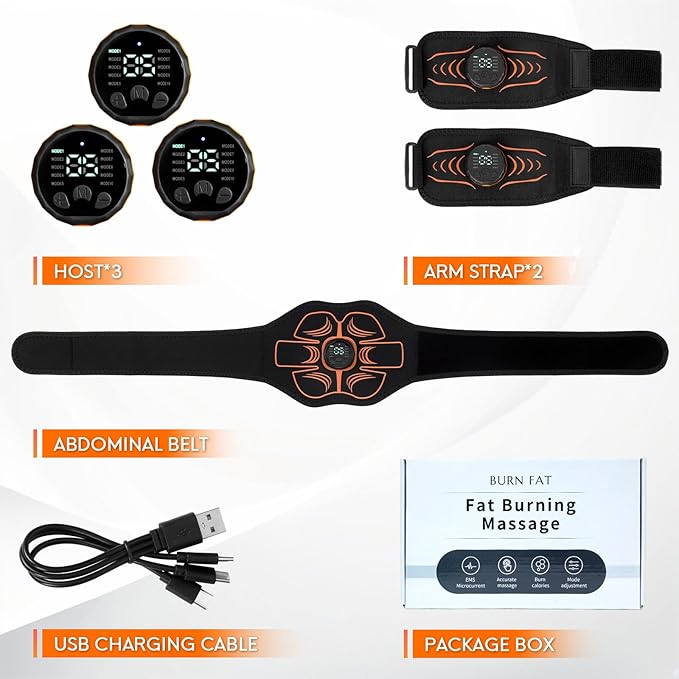 Electronic Muscle Stimulator;Abs Stimulator Muscle Machine for Abdomen/Arms,USB Rechargeble for Fitness Strength Training Workout Equipment Men and Women-StrideForce Fitness