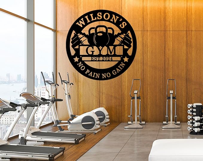 Personalized Motivational Gym Wall Art, Custom Monogram Decor, Vintage Metal Sign for Home Gym, Room Decor-StrideForce Fitness