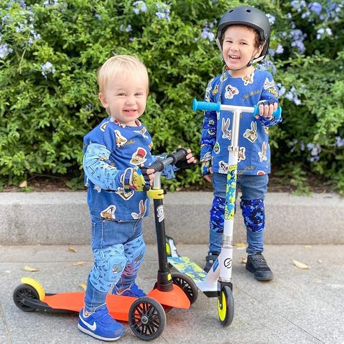 Soft-Style Kids Knee and Elbow Pads with Bike Gloves, Flexible Impact-Resistant Gear for Ages 2-11, Designed for Balance Bikes, Roller-Skating, and Skateboarding-StrideForce Fitness