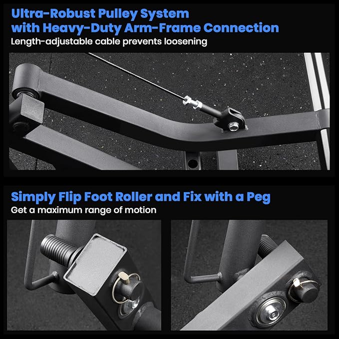 LIONSCOOL Leg Extension and Curl Machine V4.0, 1100lbs Capacity Adjustable Seated Leg Extension, Lying Leg Curl Bench, Cable Operated 2” Plate Loadable Lower Body Exercise Equipment for Home Gym-StrideForce Fitness