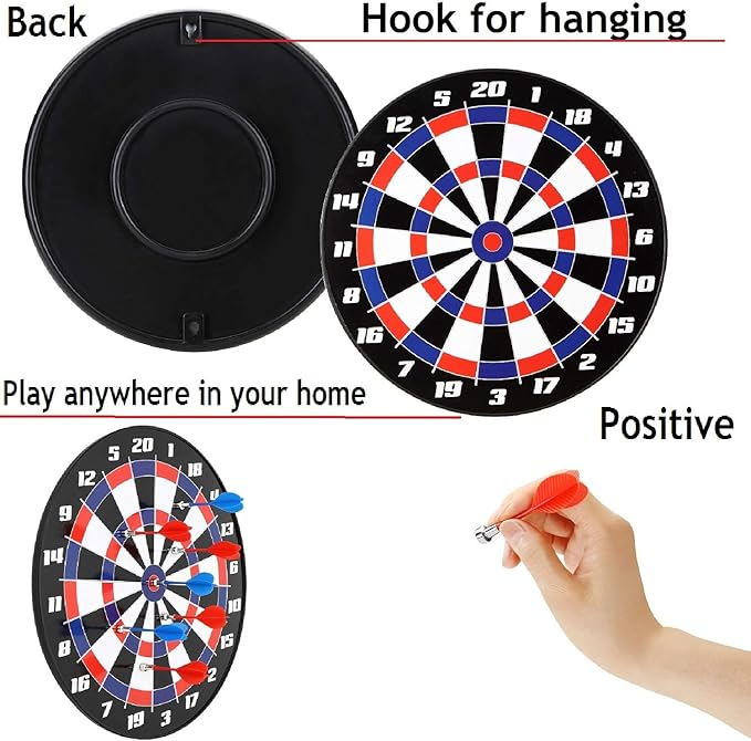 Magnetic Dart Board Game - Darts and Kids Dart Board Set,16 Inch Dart Board with 8 Strong Magnet Darts of 2 Colors,Best Kids Toy Gift Indoor Outdoor Games for Family and Friends-StrideForce Fitness