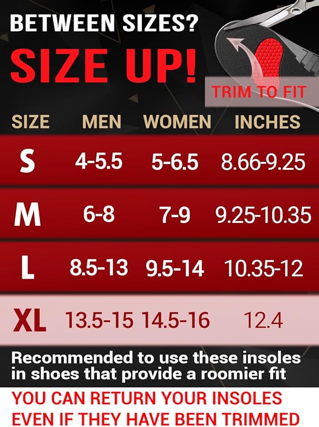 Work Pro Comfort Insoles - Shock Absorption - Low Arch - Cushioning Anti Fatigue Shoe Insert Men Women - Non-Slip - Soft Comfortable Work Boot Insoles - Foot Pain Relief (XL, Black)-StrideForce Fitness