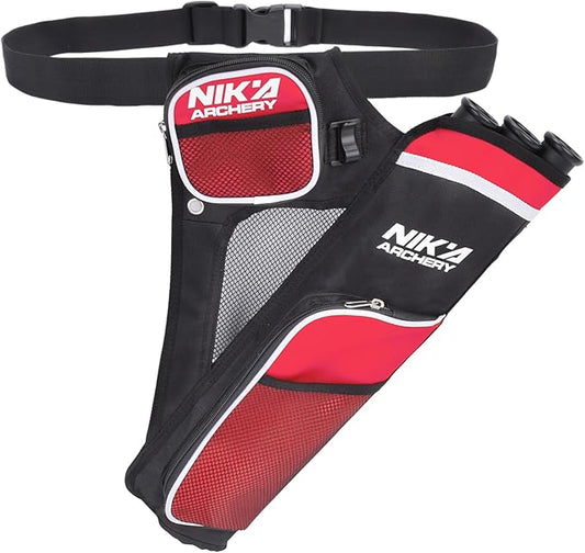 Archery Arrow Quiver Holder, 3-Tubes Hip Quiver Arrow Bag with Adjustable Belt for Youth & Adults Arrows Hunting Target Practicing-StrideForce Fitness