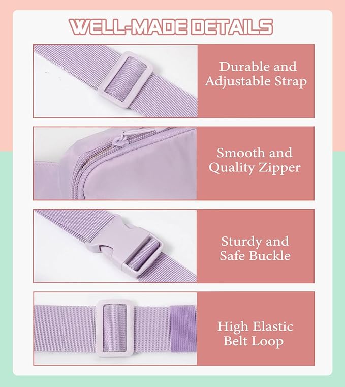 MoKo Fanny Packs for Women Men, Fashion Running Waist Packs, Crossbody Mini Bag Fanny Pack Belt Bag with Adjustable Strap for Running Outdoors Workout Travel Hiking Cycling-StrideForce Fitness