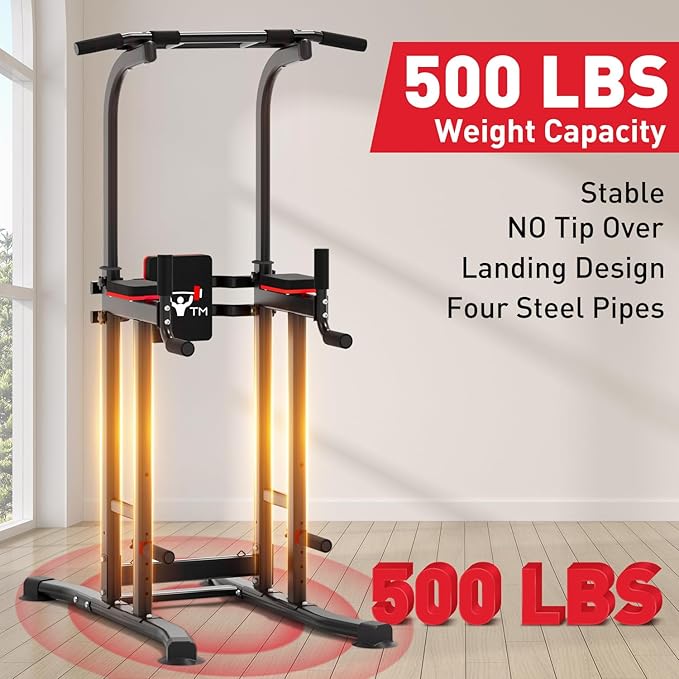 ZENOVA Pull Up Bar Dip Station Multi-Function Strength Training Equipment for Men Women Muscle Building 330/500 LBS Weight Capacity-StrideForce Fitness