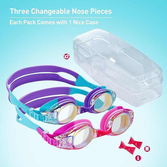 Aegend 2 Pack Kids Goggles, Swimming Goggles for Kids Age 4-16 Boys and Girls Youth, Anti-Fog Waterproof Anti-UV Pool Goggles-StrideForce Fitness