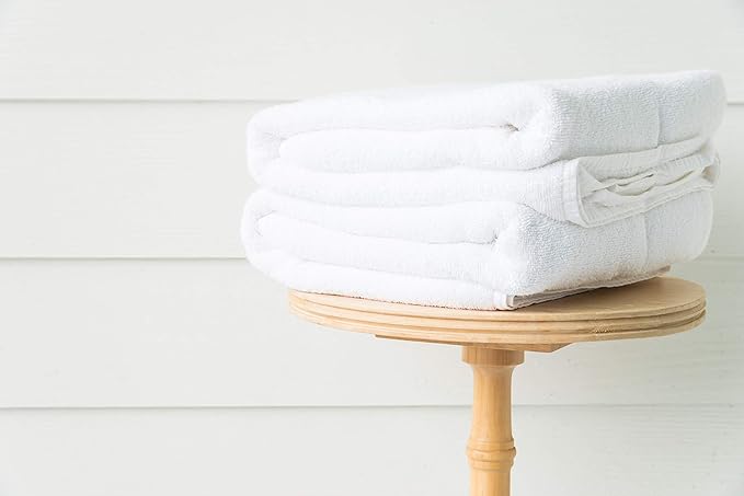 CH White Bath Towels Bulk - 22 x 44 Inches, 100% Cotton Economy Light Weight Towels for Commercial Use - Quick Dry, Ultra-Soft, and Absorbent Bulk Towels (12 Pack)-StrideForce Fitness