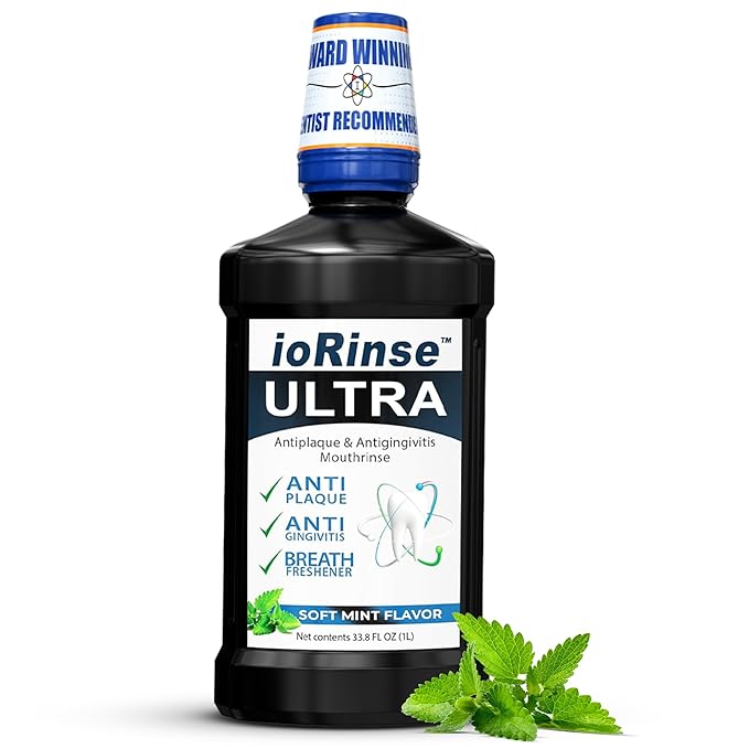 ioRinse Ultra: The Most Dentist-Recommended Periodontal Rinse & Gum Mouthwash of its Kind. Fights Gingivitis, Bleeding Gums, Dental Plaque & Bad Breath. With Molecular Iodine & Xylitol. No Alcohol. 1L