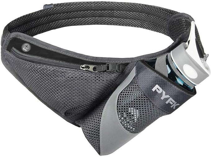 PYFK Running Belt Hydration Waist Pack with Water Bottle Holder for Men Women Waist Pouch Fanny Bag Reflective-StrideForce Fitness