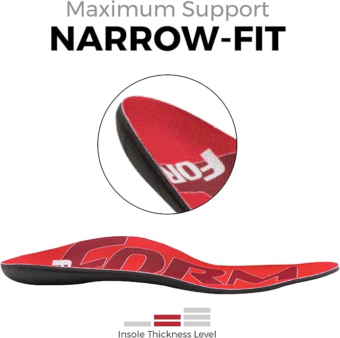Form Premium Narrow Insoles for Comfort & Maximum Pain Relief, Ideal for Narrow Shoes & Boots-StrideForce Fitness