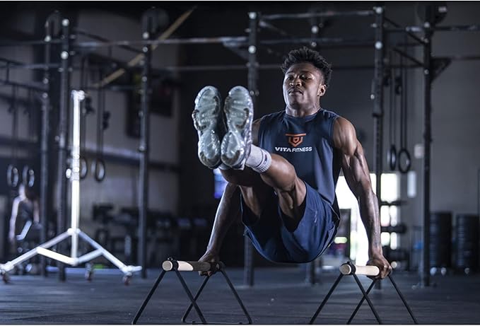 Vita Vibe - USA Made - Wood Large Parallettes Set 18" - 24" Long-StrideForce Fitness