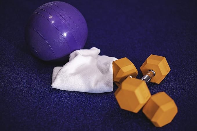 The Rag Company Microfiber Spa and Yoga Towel - Soft and Absorbent Towel for Gym, Spa, Exercise, Hotel, and Resort Use - Dries Fast - 16x27 inches - Light Blue, Royal Blue, Black, 6-Pack-StrideForce Fitness