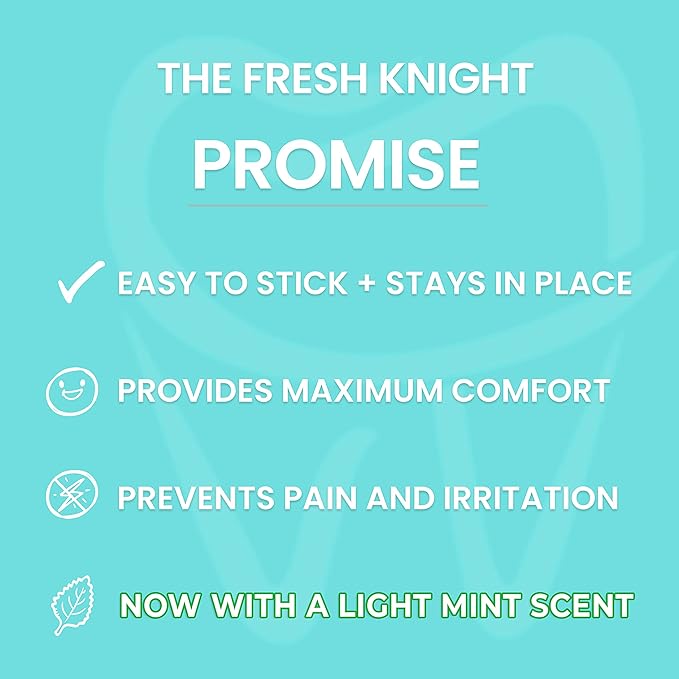 Braces Wax, 50 Orthodontic Strips & Cases (Mint) - 10 Pack, Premium Food Grade Wax for Aligners. Fresh Knight.