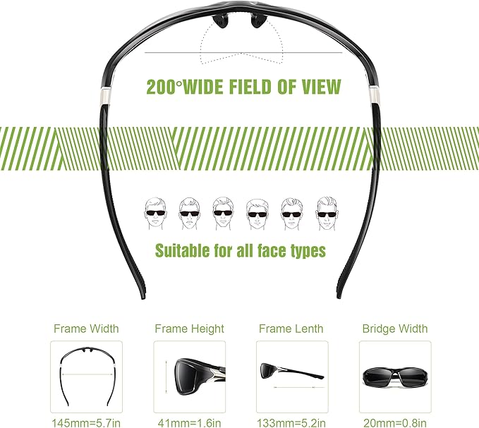 3 Pack Polarized Sports Sunglasses for Men, Mens Sunglasses Wrap Around UV400 Protection for Cycling Fishing Driving-StrideForce Fitness