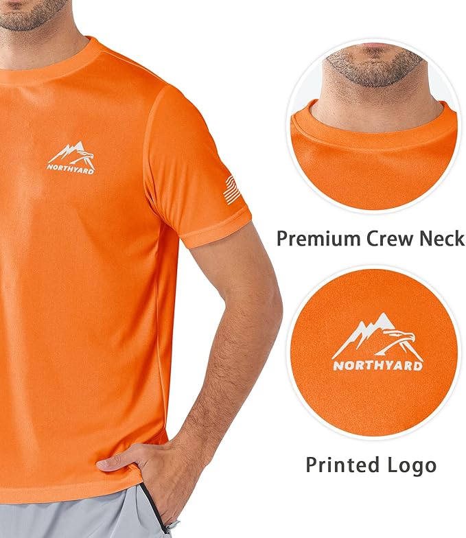 NORTHYARD Men's UPF 50+ Sun Protection Shirts Swim SPF UV Quick Dry Short Sleeve T-Shirts for Athletic Fishing Rash Guard-StrideForce Fitness