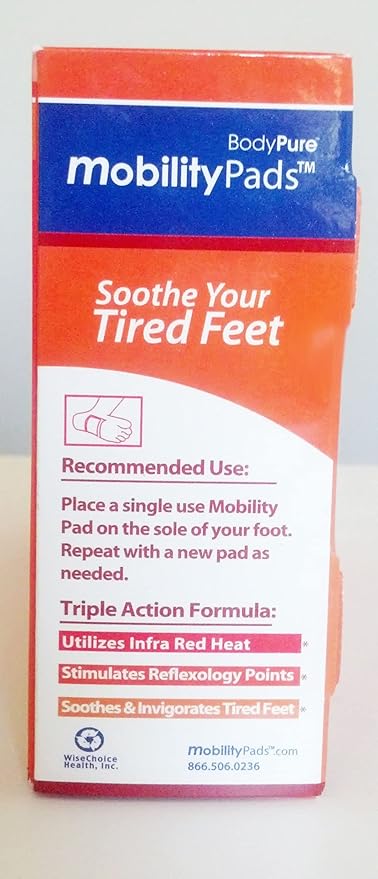 | Mobility Circulation Foot Patches | Made with Lavender, White Tourmaline, Capsaicin | Adhesive Patch Increased Sensation | Relief Pads for Soreness & Pain | Blood Circulation Pads | White-StrideForce Fitness