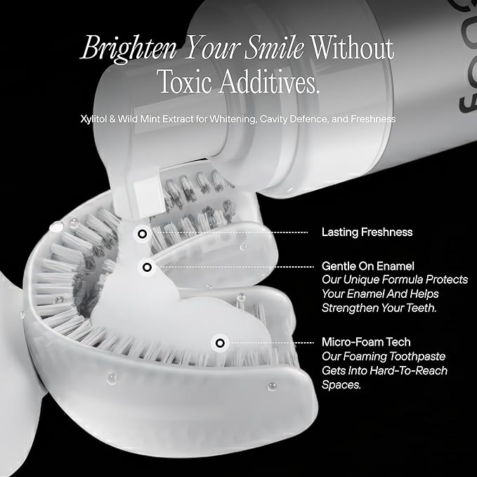 3Pcs Feno Foam Toothpaste with Xylitol & Wild Mint - Fluoride Free Toothpaste for Adults, Gentle on Enamel, Fresh Breath, Ideal for Sensitive Teeth & Travel Oral Care, 3.4 Fl oz