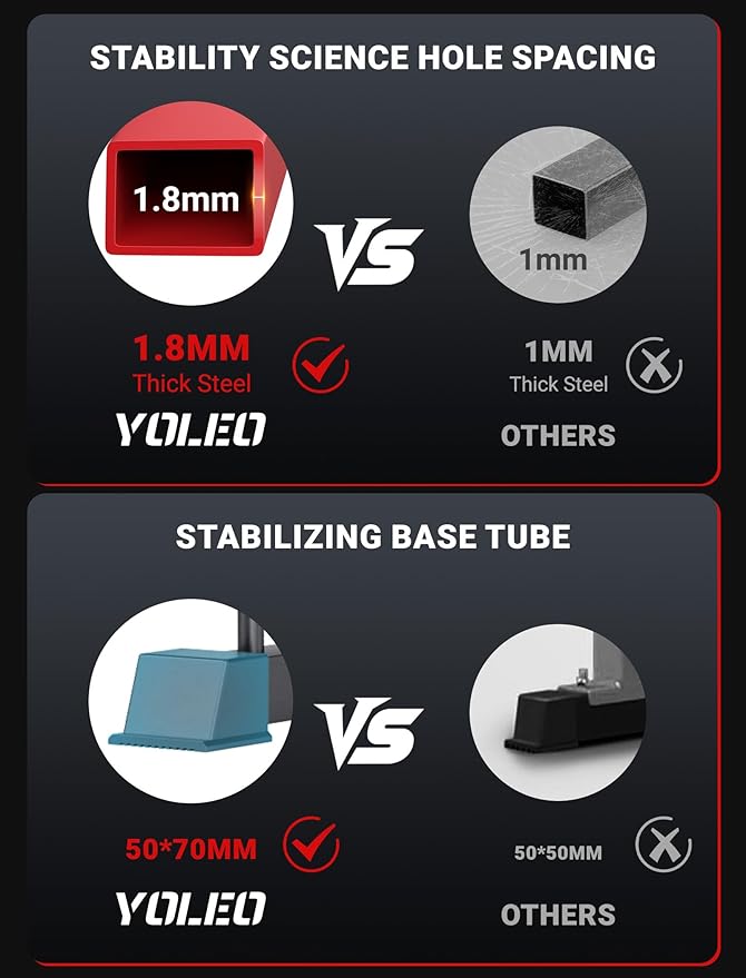 YOLEO Smooth Dual Pulley System Power Cage, 1600LBS Adjustable Cable Crossover Power Rack, Multi-Functional Squat Rack for Home Gym with More Training Attachment-StrideForce Fitness